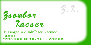 zsombor kacser business card